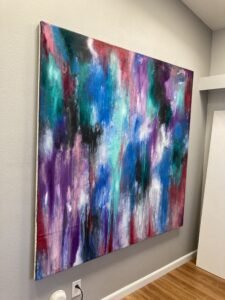 large huge largescale , red , dragon, japan, modern abstract art paintings black and white modern mid century original art Large Modern Paintings Original Acrylic on Canvas - Signed art Robert R Custom painted,