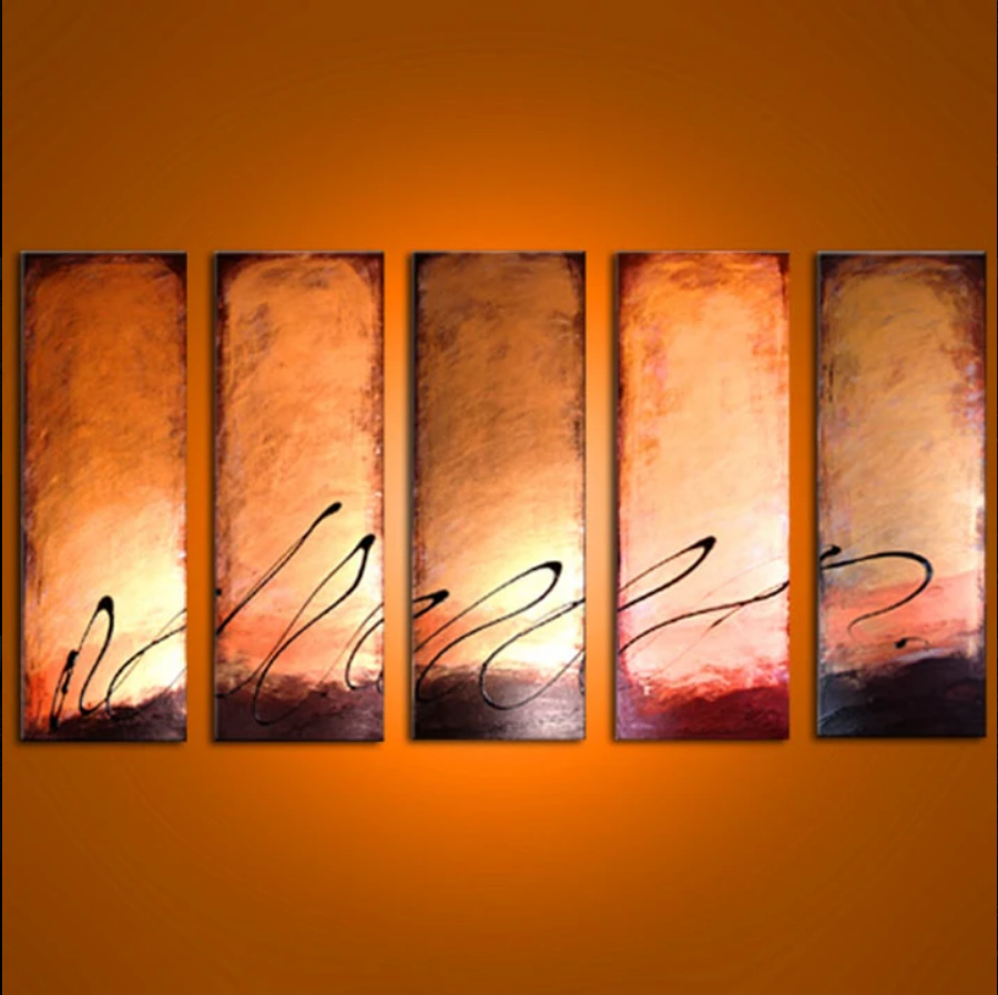 20 * Top Seller 5 Bronze Chocolate Latte Sunset Paintings - Custom Painted - Image 2