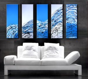 large huge largescale , red , dragon, japan, modern abstract art paintings black and white modern mid century original art Large Modern Paintings Original Acrylic on Canvas - Signed art Robert R Custom painted,