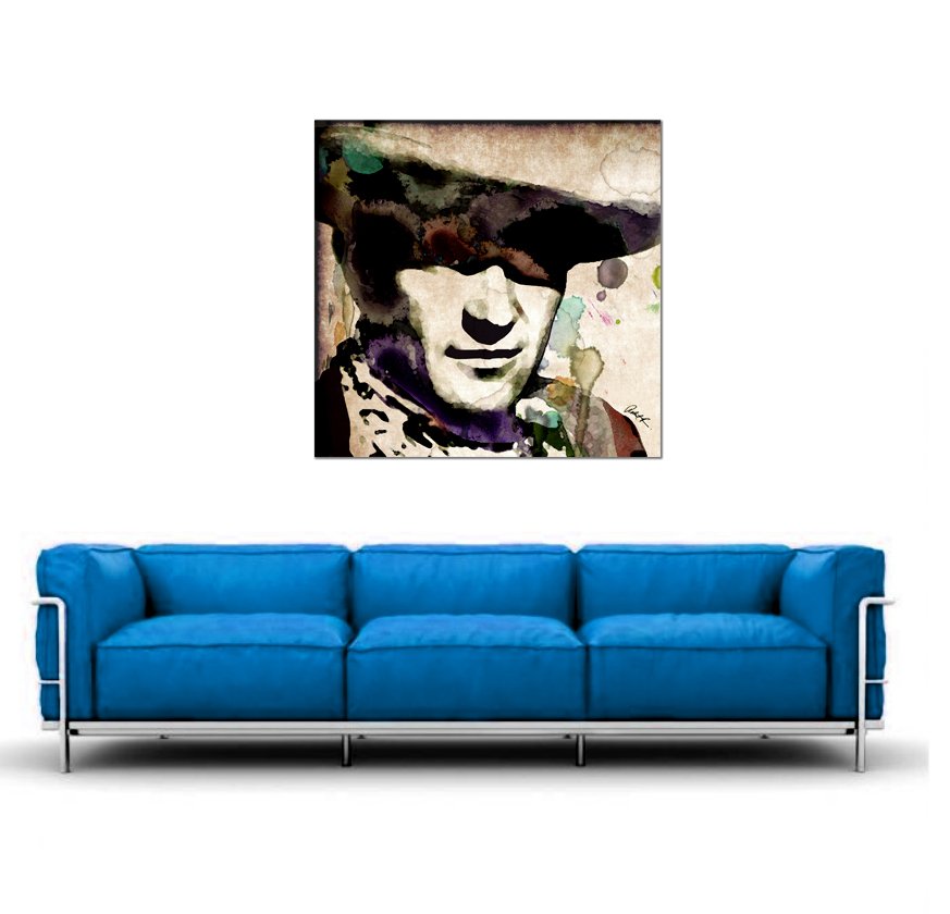 john wayne portrait modern abstract pop art andy warhol large canvas gallery stretched vintage cowboy hollywood silkscreen