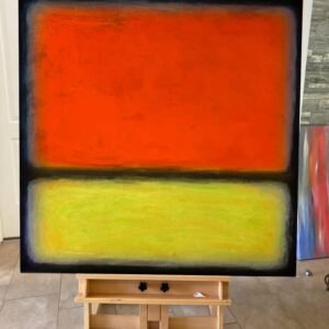 1r Modern Mid Century (Minimal Orange Yellow ) Custom Painted 7 day Free Ship
