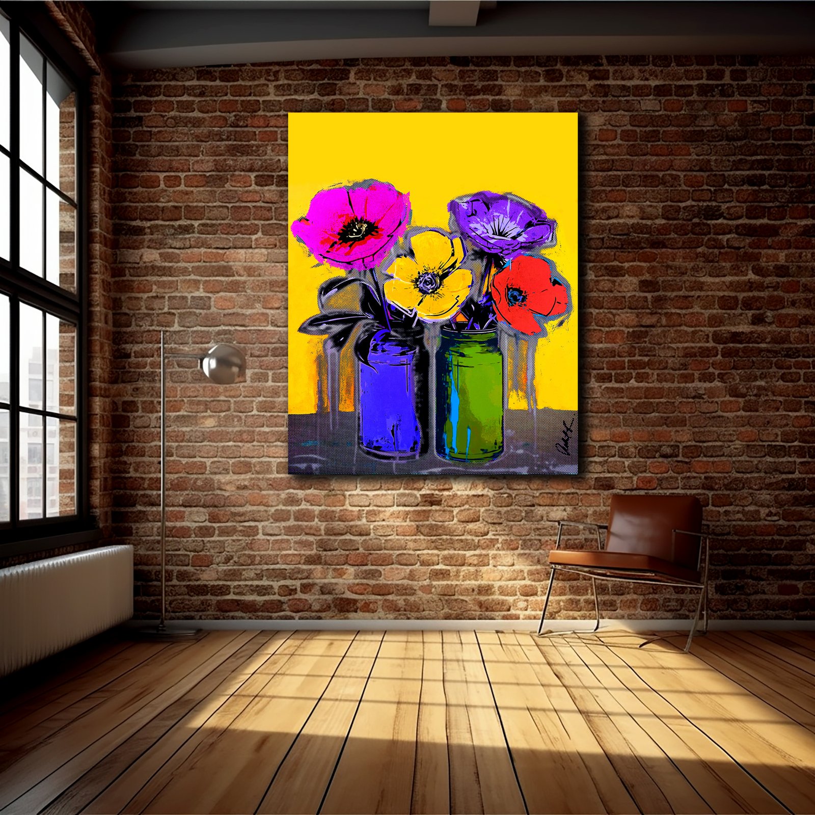 10 fh Poppy Flowers 48x36 Limited Edition Canvas Signed - Image 2