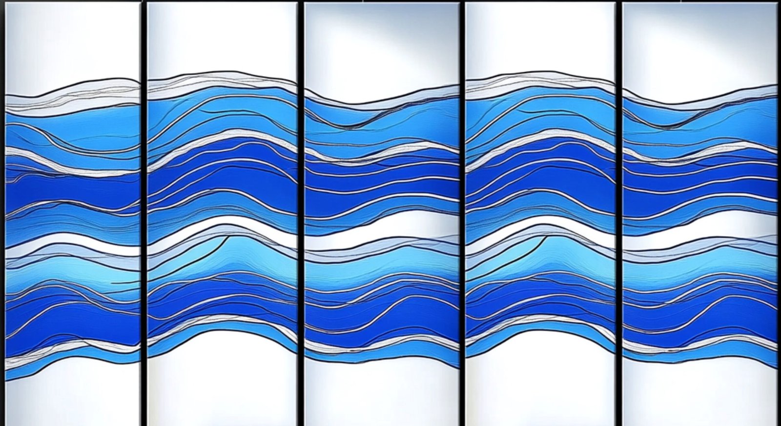 5 Piece Ocean of Blue Success 12”x 36” - Image 6