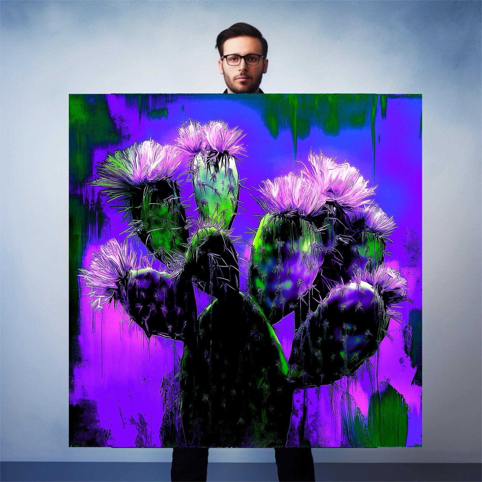 #3 Purple Prickly Pear - 36”x36” Limited Edition Canvas
