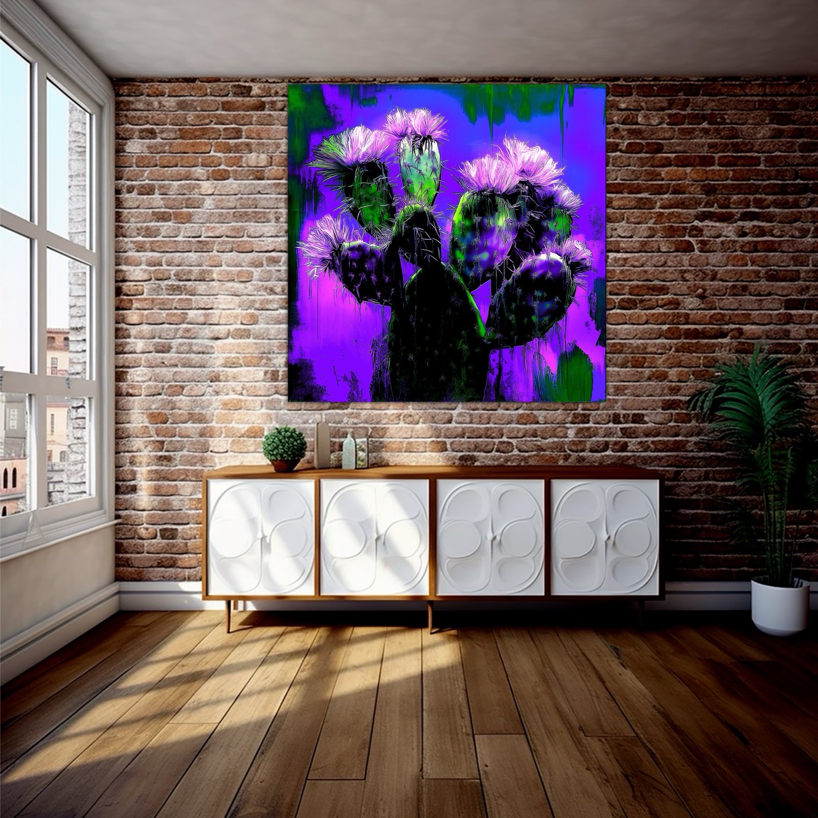 #3 Purple Prickly Pear - 36”x36” Limited Edition Canvas - Image 6