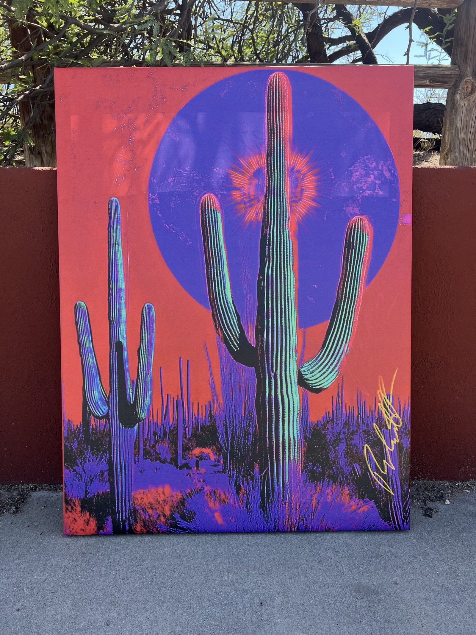 Saguaro Red Tucson Sunset 48”x 36” New free shipping (New) - Image 2