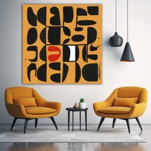 20 Mid Century Modern Kiss Modernism - 65”x65” Ships Rolled ~ Hand Painted