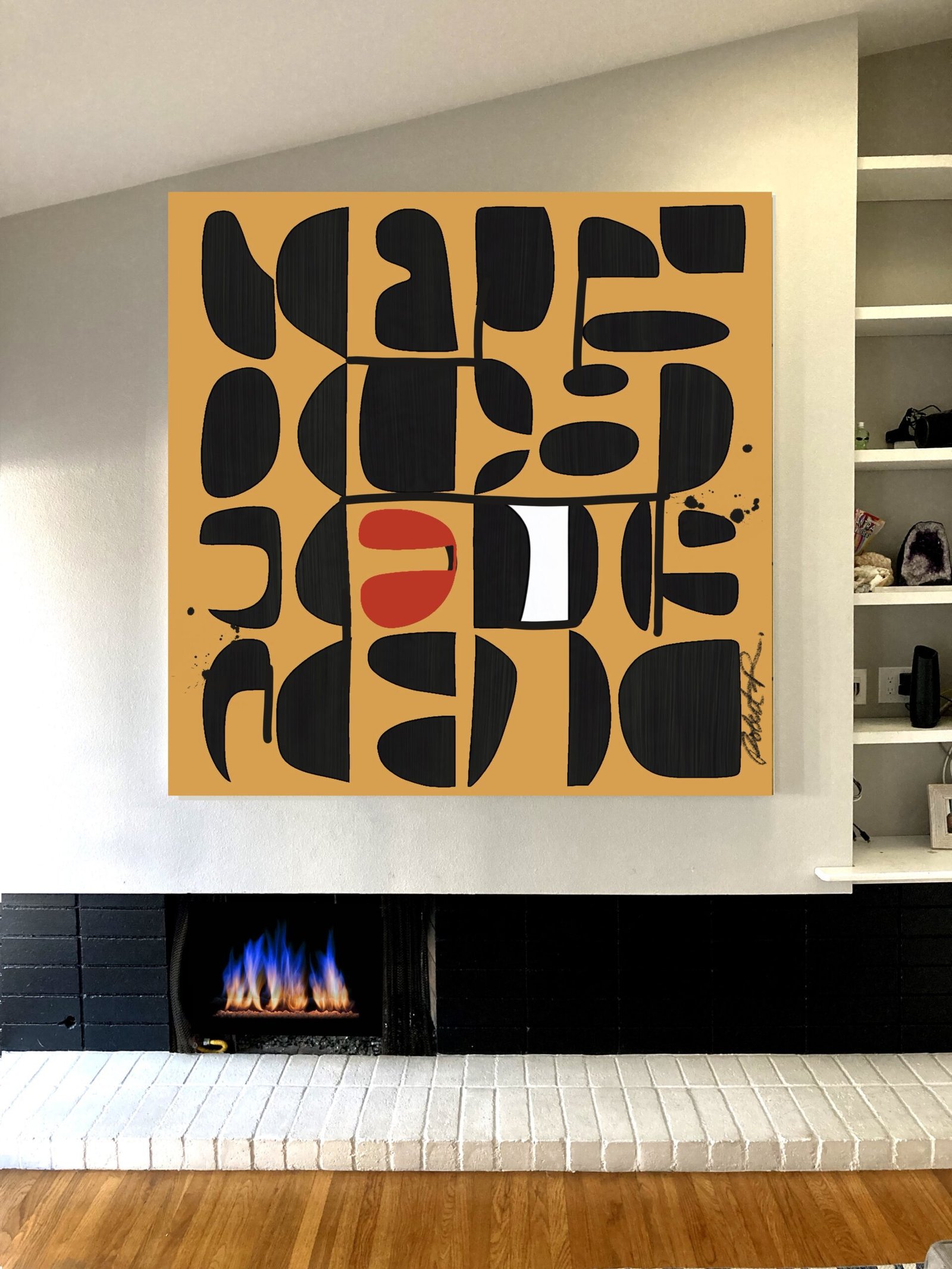 20 Mid Century Modern Kiss Modernism - 65”x65” Ships Rolled ~ Hand Painted - Image 4