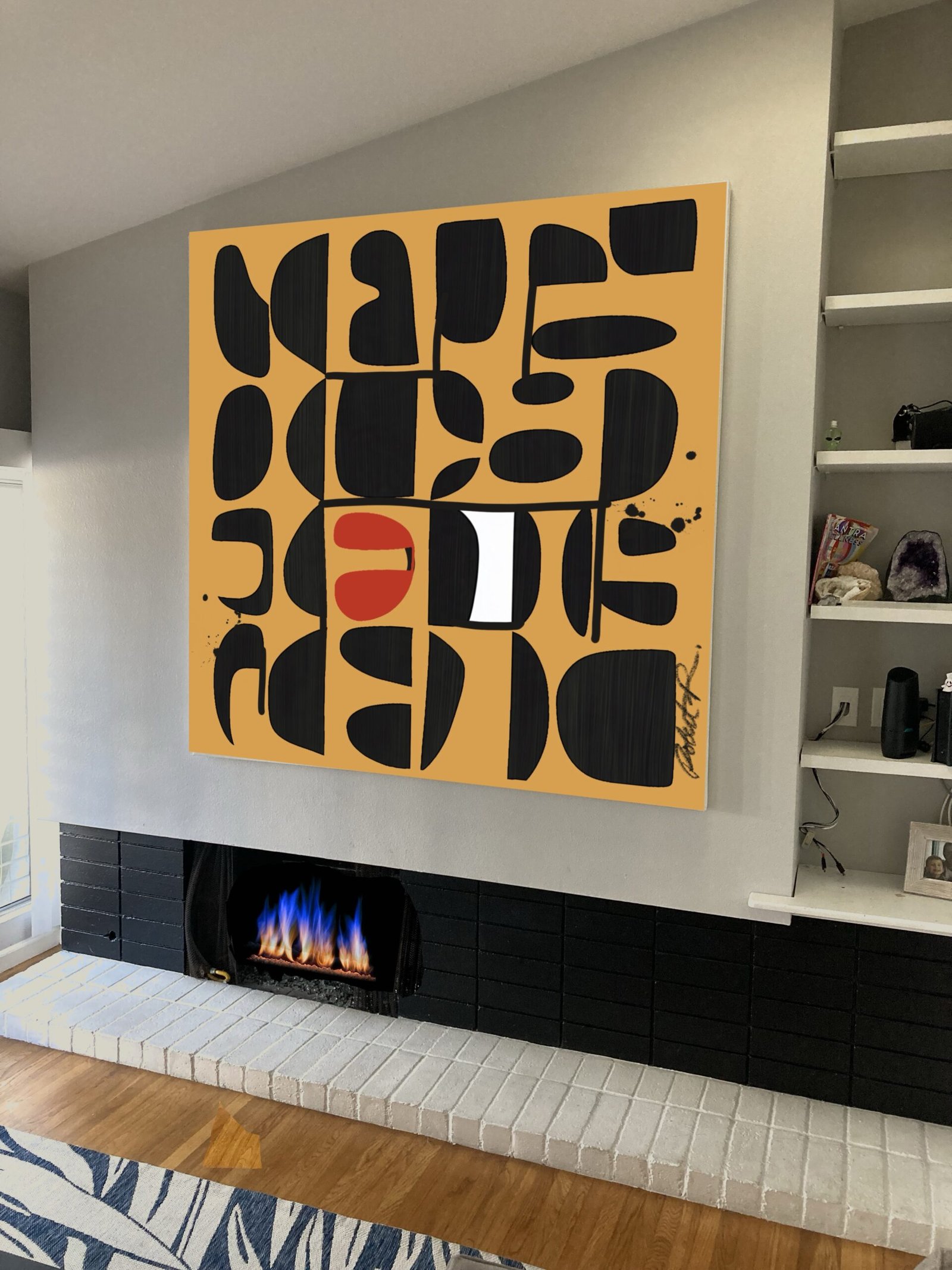 20 Mid Century Modern Kiss Modernism - 65”x65” Ships Rolled ~ Hand Painted - Image 5