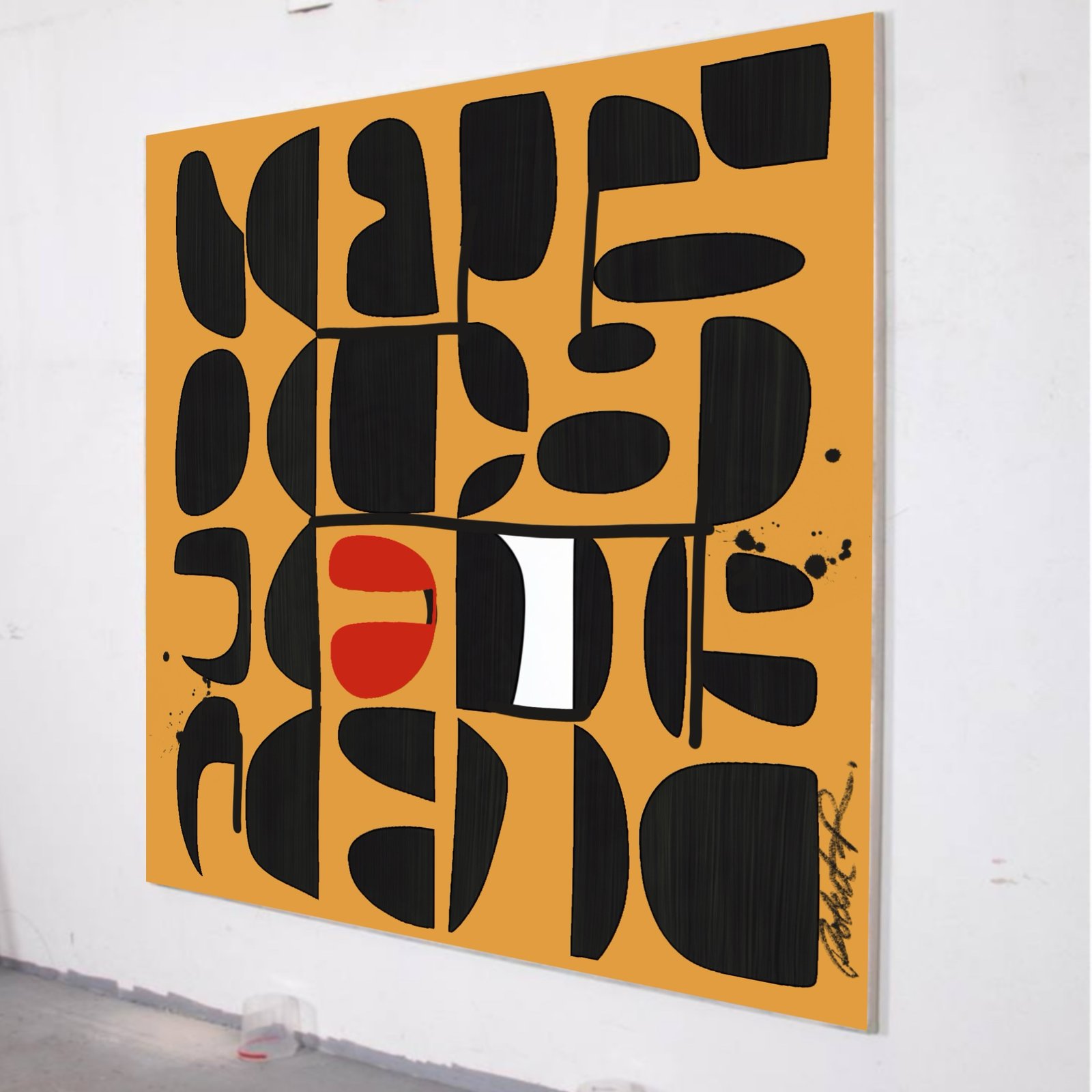 20 Mid Century Modern Kiss Modernism - 65”x65” Ships Rolled ~ Hand Painted - Image 3