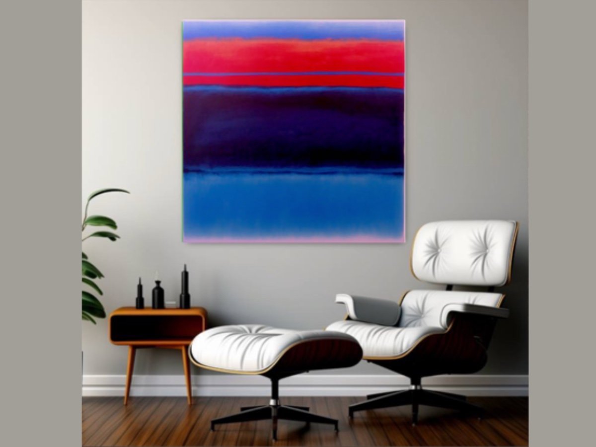 20 Mid Century Modern Oil Painting 60”x60” - Image 3