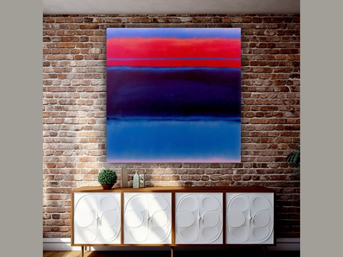 20 Mid Century Modern Oil Painting 60”x60” - Image 4