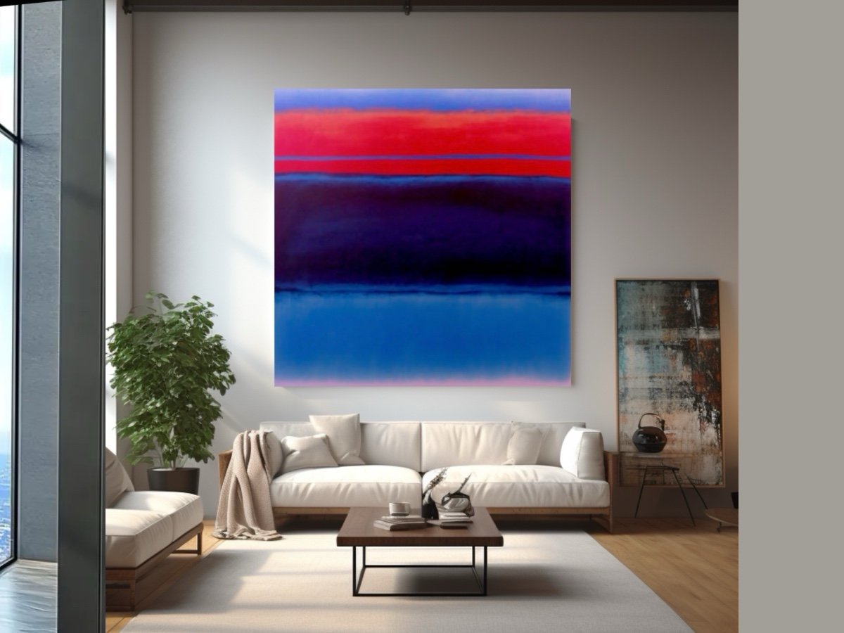 20 Mid Century Modern Oil Painting 60”x60” - Image 5