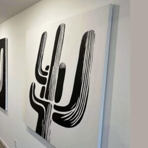 50” x 50” SOLD Saguaro Black - Phoenix Client - by Request