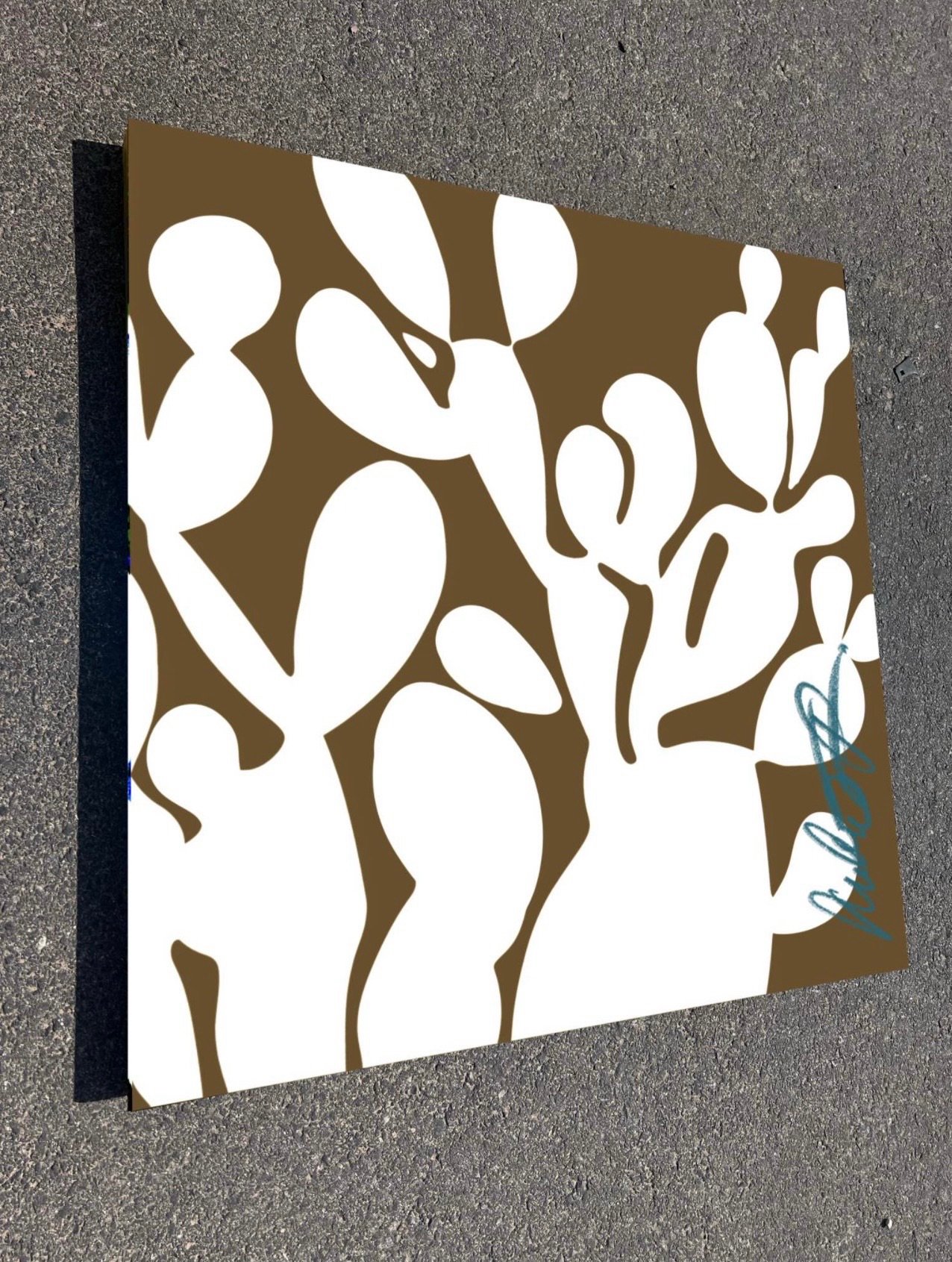 Chocolate Cactus 36”x36” Canvas Hand Painted