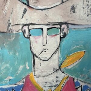 1az Original Piece Coltoff Cowboy 30” Canvas Painting