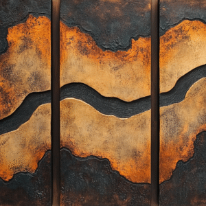 2a..3 Textured River Triptych (SOLD) Custom Painted by Request